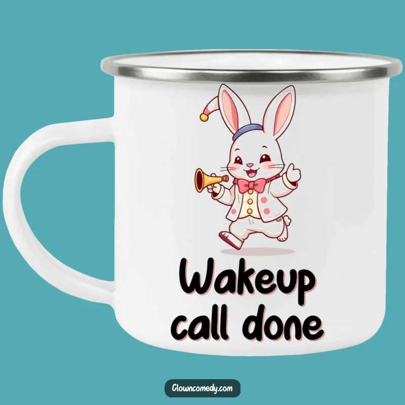 Funny Bunny Clown Camping Mug: Trail Tunes, Durable Funny Gift!