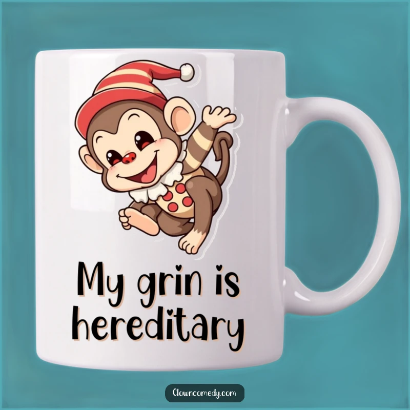 Funny Monkey Clown Mug: A Mischievous Clown Tumbling Joyfully, Perfect Funny Gift!