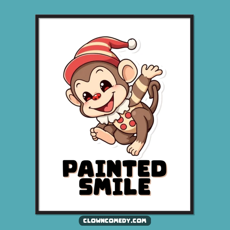 Funny Monkey Clown Digital Art: Instant Joyful Tumbling, Creative Funny Gift!
