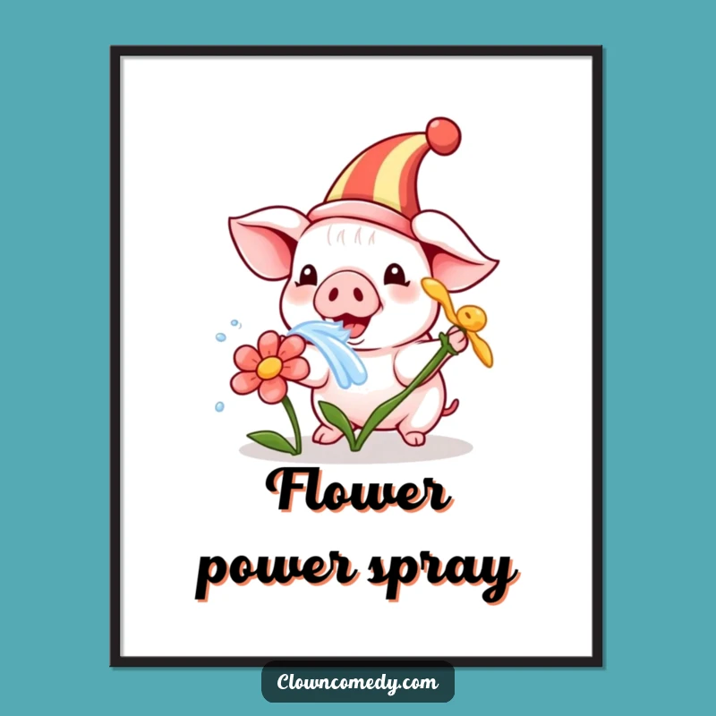 Funny Piglet Clown Digital Art: Playful Decor, Instant Charm, Printable Gift
