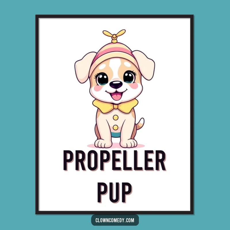 Funny Puppy Clown Digital Art: Instant Bouncing Fun, Creative Funny Gift!