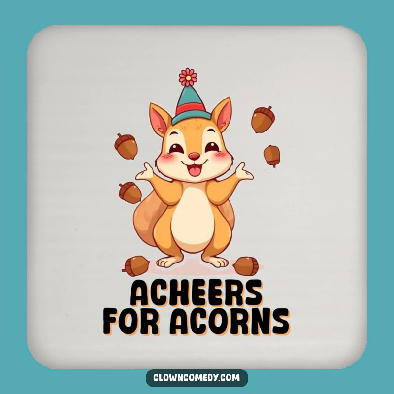 Funny Squirrel Clown Coaster: Nutty Protection, Quirky Funny Gift!