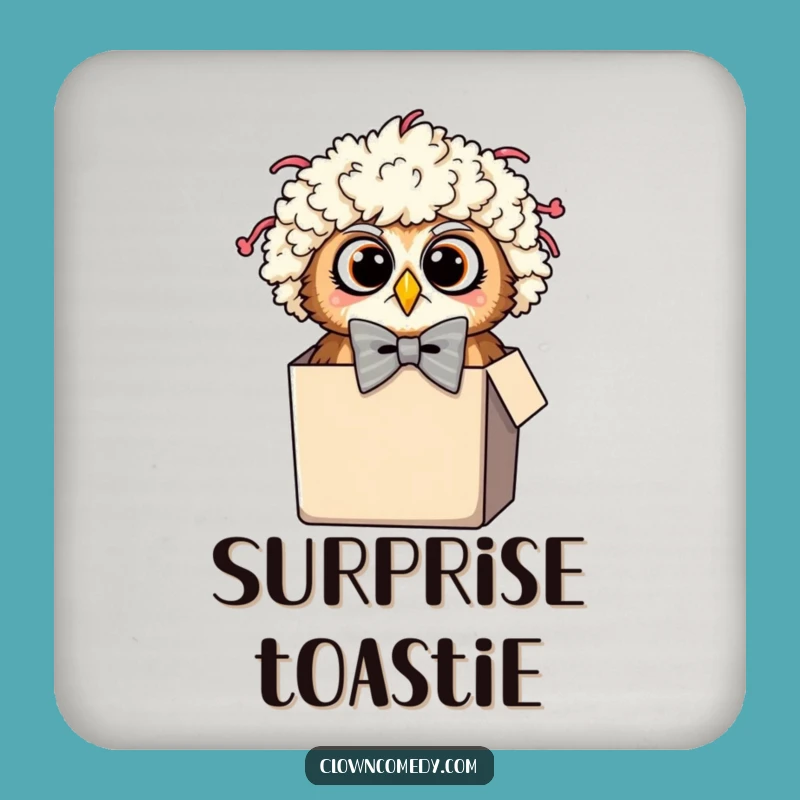 Funny Owl Clown Coaster: Surprise Protection, Quirky Funny Gift!