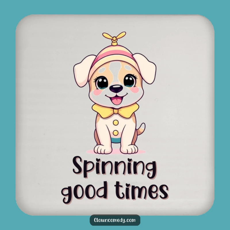 Funny Puppy Clown Coaster: Playful Protection, Quirky Funny Gift!