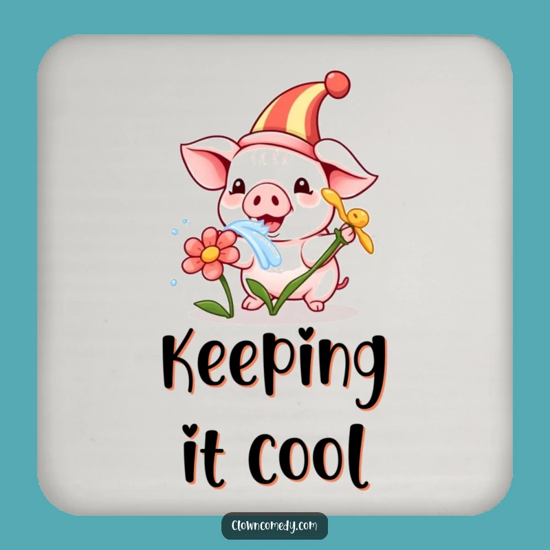 Funny Piglet Clown Coaster: Protect Surfaces with Playfulness, Adorable Decor