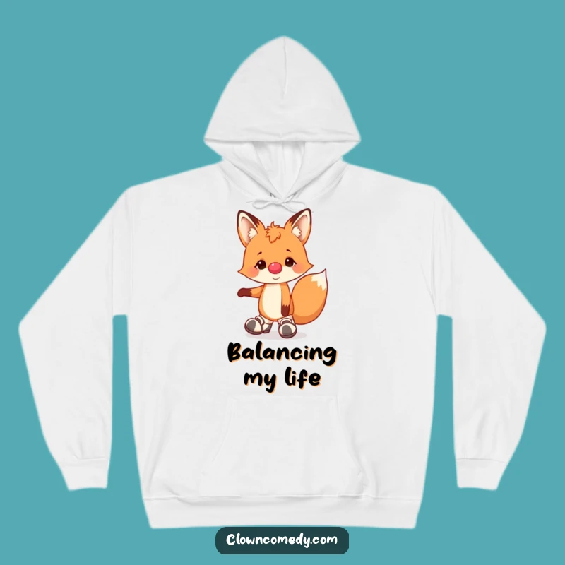 Funny Fox Clown Hoodie: Cozy Comfort with a Cheerful Acrobat Fox, Perfect Funny Gift