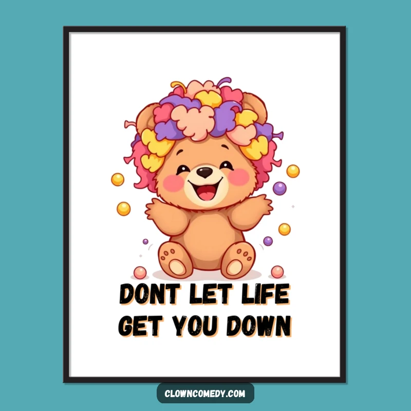 Free Printable Clown Bear Wall Art - Whimsical Downloadable Decor