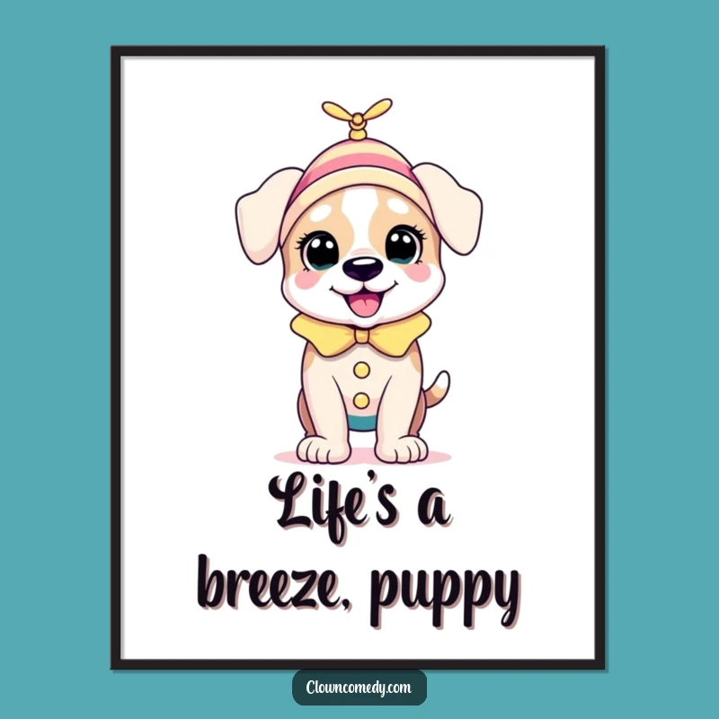 Free Printable Puppy Clown Wall Art: Whimsical & Funny Downloadable Decor!