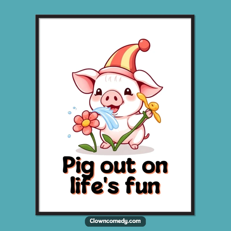 Free Printable Piglet Clown Wall Art: Funny Downloadable Decor for Playful Spaces