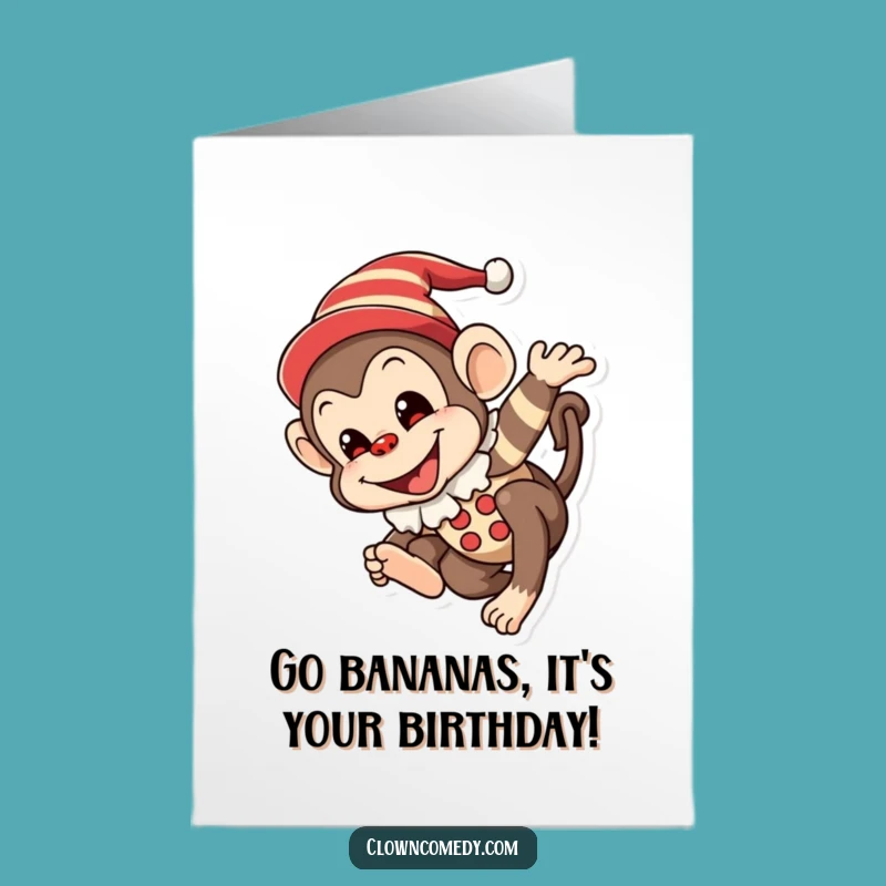 Free Printable Monkey Clown Birthday Card: Hilarious Downloadable Gift for Fun!