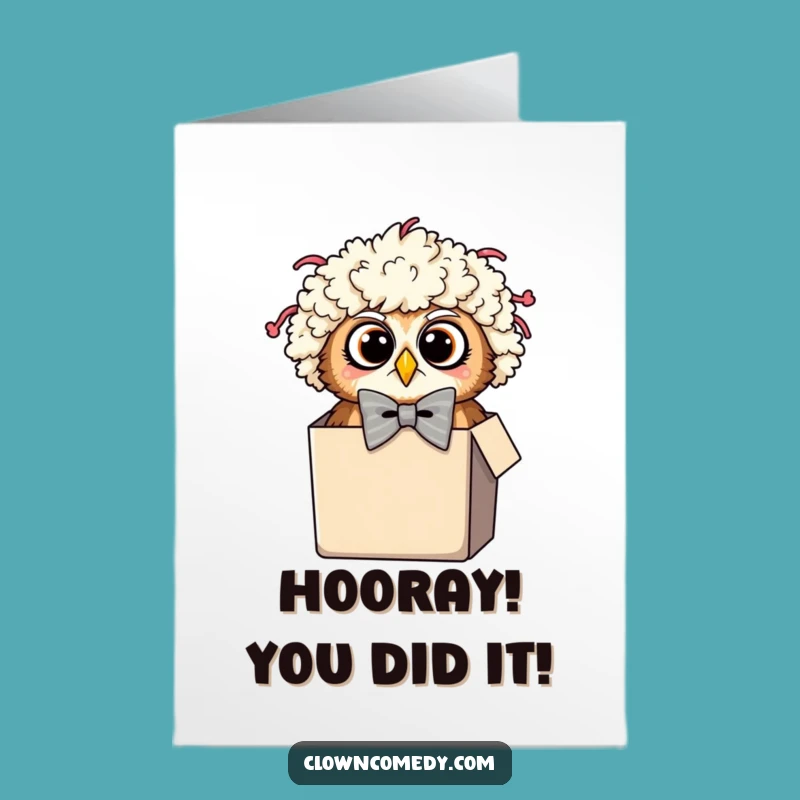 Free Printable Owl Clown Congrats Card: Whimsical & Funny Downloadable!