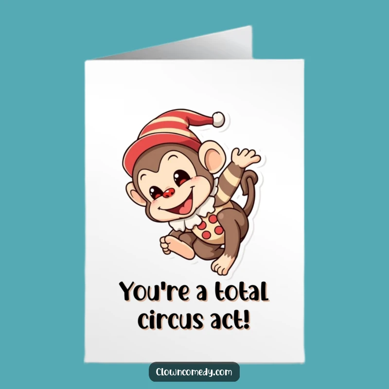 Free Printable Clown Monkey Congratulations Card: Wildly Funny Downloadable Gift!