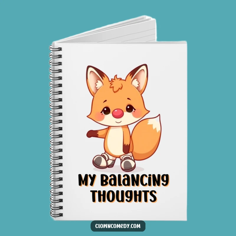 Funny Fox Clown Notebook: Jot Down Ideas with Humor, Cheerful Acrobat Fox