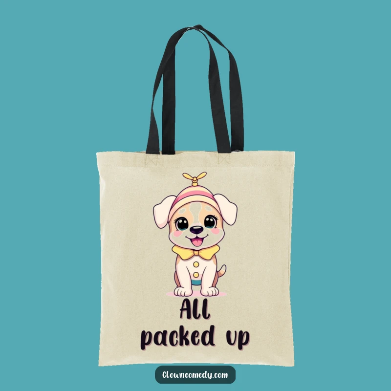Funny Puppy Clown Tote Bag: Bouncing Buddy, Practical and Funny Gift!