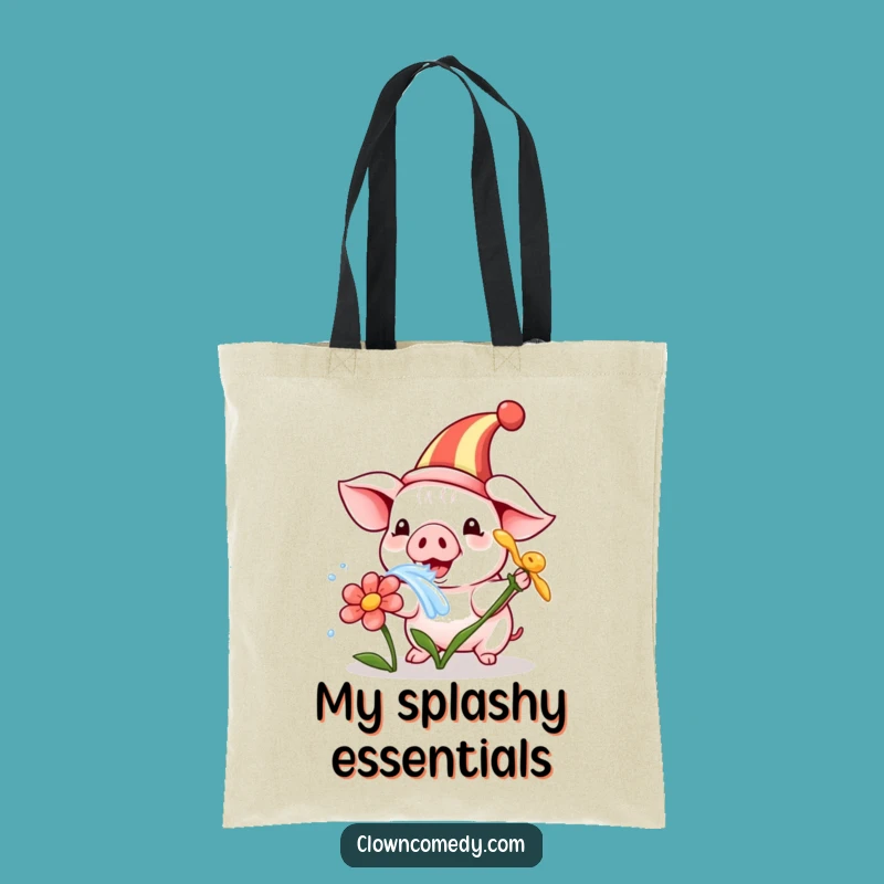 Funny Piglet Clown Tote Bag: Carry Fun, Playful Decor, Stylish Humorous Satchel
